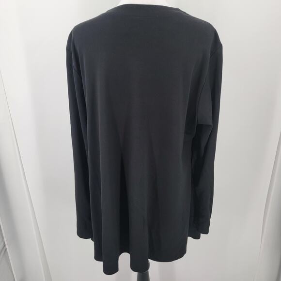 Spirit House Tunic Top Womens XL Black Button Up Relaxed Fit Lagenlook - Picture 4 of 10